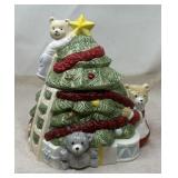 Vintage Ceramic "Christmas Tree with Bears" Cookie