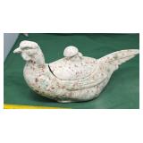 Vintage Ceramic Chicken Figurine Dish