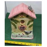 Ceramic Home Sweet Home Bird House Cookie Jar