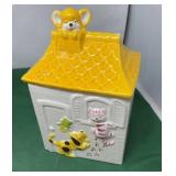 Vintage Ceramic House-Shaped Cookie Jar.
