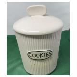Vintage White Ceramic Cookie Jar