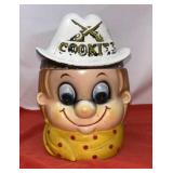 Vintage Ceramic Boy Wearing Cowboy Hat Cookie Jar