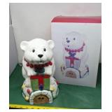 Ceramic Christmas Bear Cookie Jar