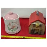 2 Cookie Jars. Barn Lid Has Been Glued