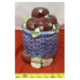 Vintage Ceramic Woven Basket Cookie Jar