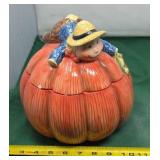Scarecrow & Pumpkin Cookie Jar
