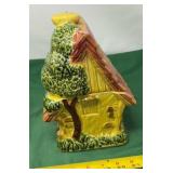 Vintage Ceramic Cabin or Cottage Cookie Jar.