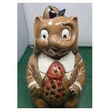 Vintage Brown Elephant Ceramic Cookie Jar.