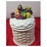 Vintage Ceramic Fruit Cookie Jar. 1970s Retro