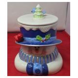 Ceramic Snowman Cookie Jar. Houston Harvest