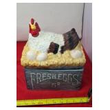 Chicken On A Nest Ceramic Cookie Jar