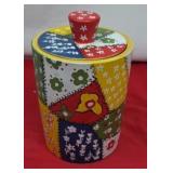 Hand Painted Patch Work Cookie Jar
