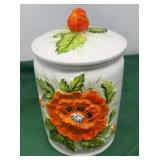 Vintage Lefton Geo Z Poppy Canister