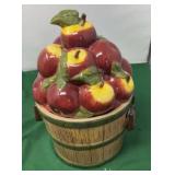 Vintage Ceramic Apple Bushel Cookie Jar