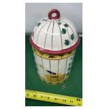 Hand Painted Bird Cage Cookie Jar