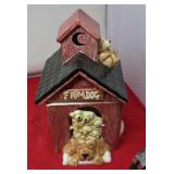Ceramic Dog House Cookie Jar