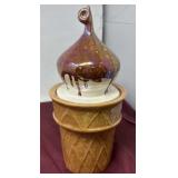 Dipped Ice Cream Cone Ceramic Cookie Jar