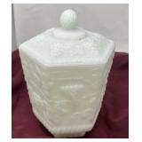White Milk Glass Cookie or Biscuit Jar
