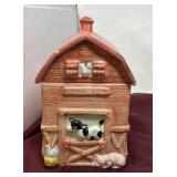 Vintage Ceramic Red Barn Cookie Jar