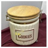 Vintage White Ceramic Cookie Jar