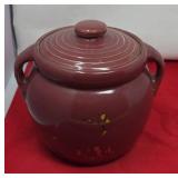 Carmen Miranda, Maroon Pottery, Covered Bean Pot