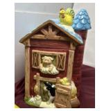 Vintage Ceramic Red Barn Cookie Jar