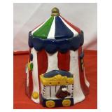 Vintage Ceramic Circus Tent Cookie Jar