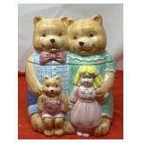 Vintage Ceramic Teddy Bear Family Cookie Jar.