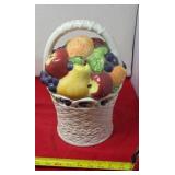 International Art Fruit Basket Ceramic Cookie Jar