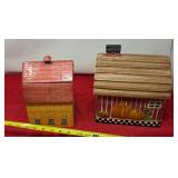 2 Barn Cookie Jars. 1 lid is broken.