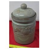 Kitchen Canister Stoneware Fruit Embossed