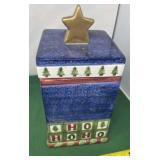 Ceramic Hand-Painted Christmas Theme Cookie Jar