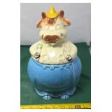 Farmer Cow Cookie Jar