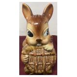Ceramic Squirrel Cookie Jar. (crack on bottom)