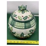 Season Bright Holly Berries Ceramic Cookie Jar