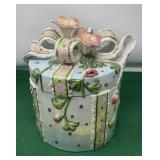 Ceramic Iridescent Gift Box Cookie Jar