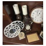 Galileo Thermometer, Clock, Wooden Candle Holders