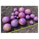 Bowling Balls Painted Purple and Purple Gazing