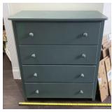 Green 4 Drawer Chest of Drawers. 31.5"x16"x35.5"