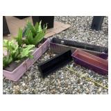 Plastic Planter Boxes and Artificial Ferns