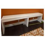 Two White Tables. Each Measures 48"x16"x38"