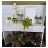 Home Decor Including, Candles, Tray, & Faux Plants