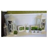 Home Decor Including Lanterns and Greenery