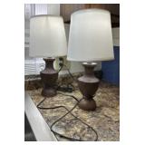 Wooden Side Table Lamps. Both Work.