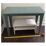 Green Wooden Table 36"x16"x28" and Small White