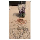 Two Extension Cords and Iron Bird Cage Decor