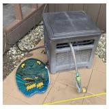 Suncast Plastic Hose Reel Box with Hose and Pool