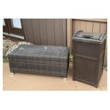 Plastic Outdoor Trash Can with Lid and Plastic