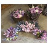 Flower Pots with Faux Greenery