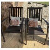 Two Aluminum Patio Chairs with Cushions